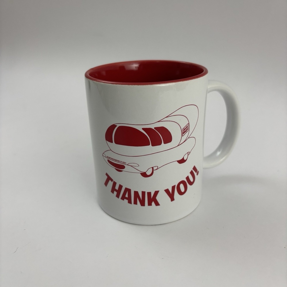 Oscar Mayer Weinermobile Thank You Coffee Mug White And Red